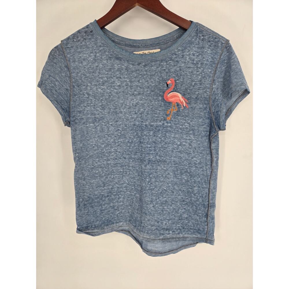 We The Free by Free People blue Flamingo Babydoll Tee Women's S